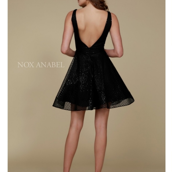 Plus size 3X Black Sequin Overlay Cocktail Dress - Picture 4 of 8